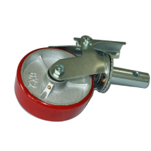 2021 new hot selling PU metallic brake wheel casters transport casters and wheels